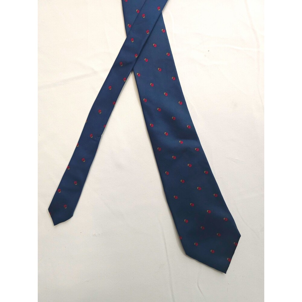 Isaac Men's 100% Silk Blue Polka Dot Pointed Neck Tie 1 Piece